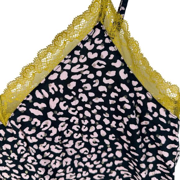 Victorias Secret Cami Camisole Crop Top Womens Size XS Leopard Animal Print Lace - Picture 2 of 8